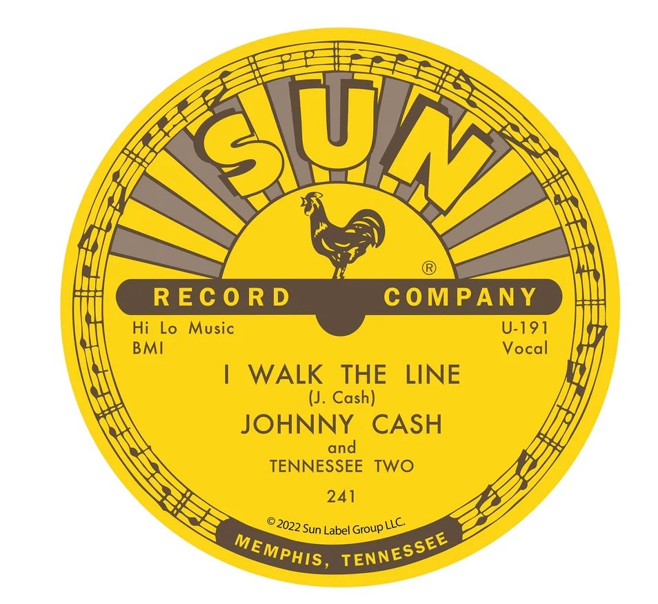 Tin Sign Sun Records Johnny Cash "I Walk The Line" Round