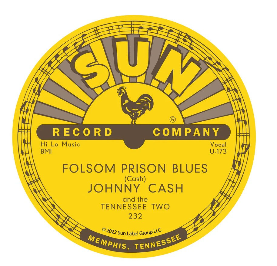 Tin Sign Sun Records Johnny Cash "Folsom Prison Blues" Round