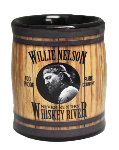 Shot Glass Willie Nelson Barrel "Whiskey River"