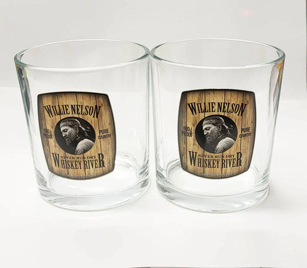 Willie Nelson Glass Set Whiskey 2/PC