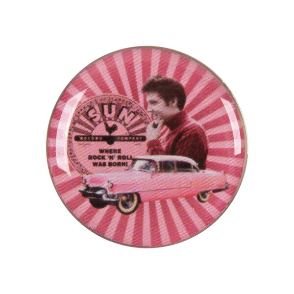 LAPEL PIN SUN/ELVIS PINK WHERE ROCK N ROLL WAS BORN