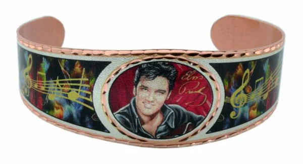 Bracelet Elvis Black Leather Copper - Boulevard Souvenirs