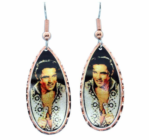 Earrings Elvis Presley with Mic Copper