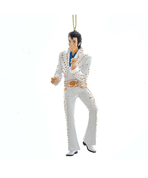 Ornament Elvis White Jumpsuit Glitter Mint Shirt - Boulevard Souvenirs