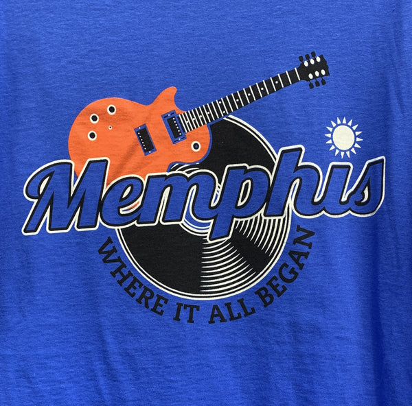 T-Shirt Memphis Red Guitar Vinyl where it all began