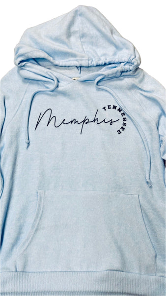 Hoodie Memphis Tennessee Ice Blue Ladies