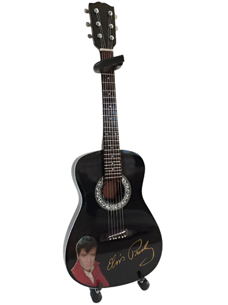 Guitar Elvis Presley Gold Signature Black Acoustic Mini Guitar