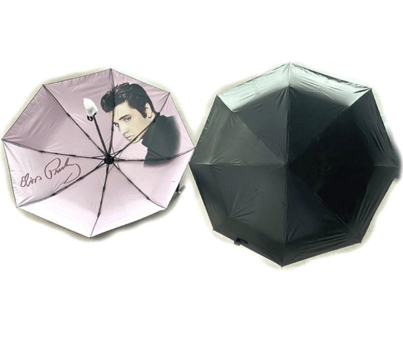 UMBRELLA ELVIS PINK FOIL ELVIS IN BLACK SHIRT