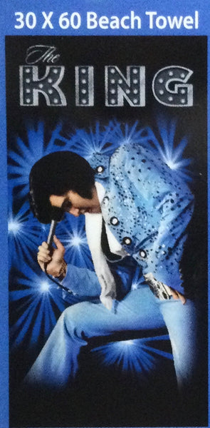 Beach Towel Elvis Blue King - Boulevard Souvenirs