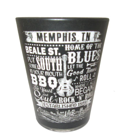 Memphis Shot Glass Matte Blk&Wht Collage