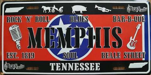 License Plate Memphis,TN. Icons Est.1819