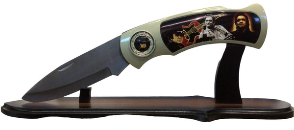 Knife Johnny Cash Jumbo W/ WOODEN DISPLAY - Boulevard Souvenirs