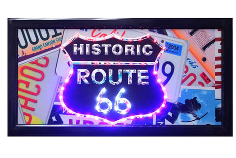 Sign Historic Route 66 Framed LED Sign