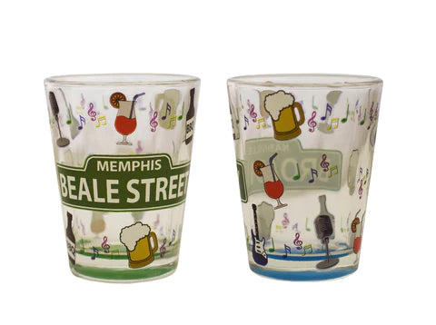 Memphis Shot Glass Beale Icons Assrtd