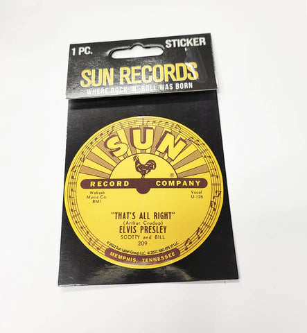 Sticker Sun Records Sticker Elvis That's All Right