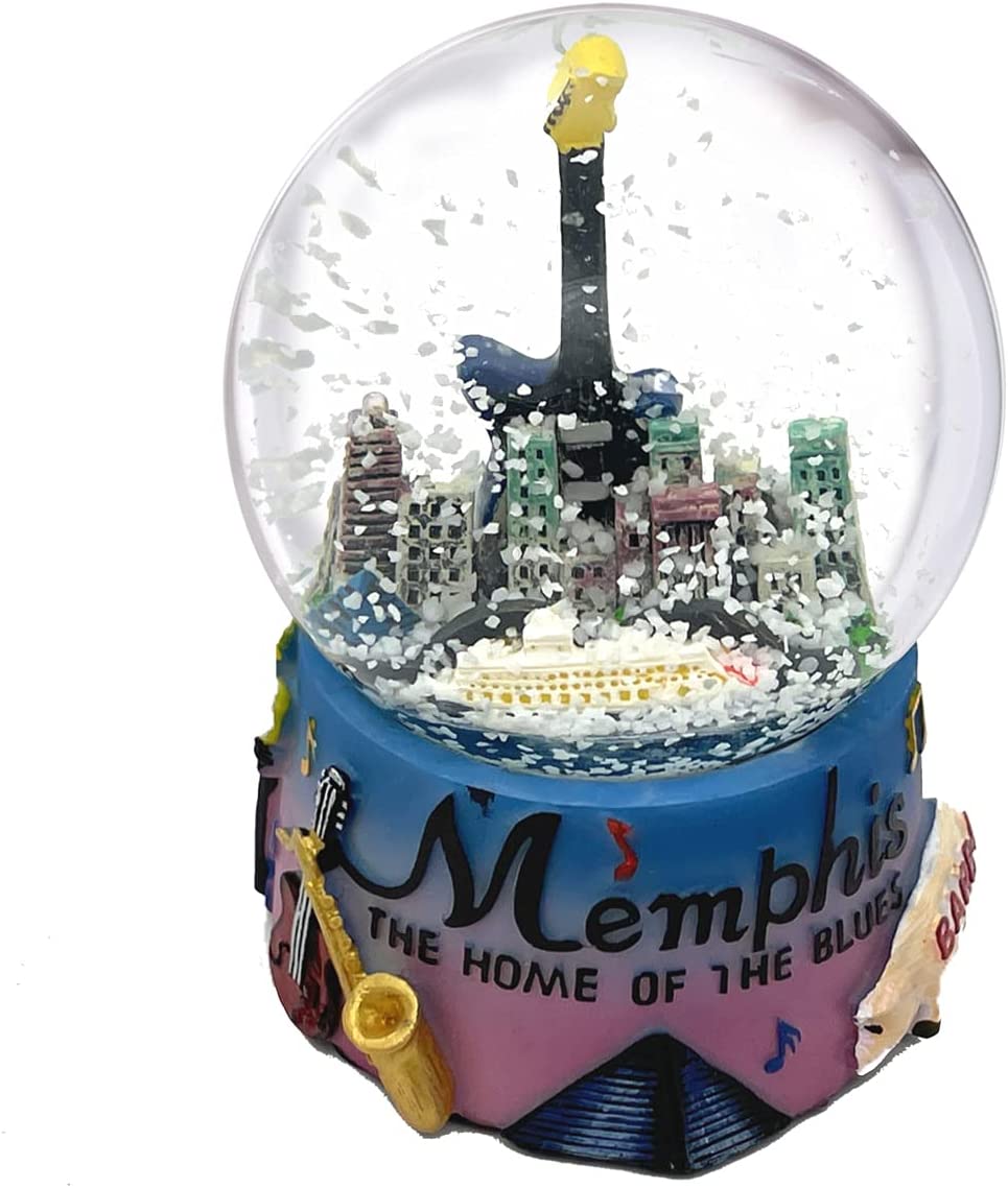 Snow Globes Memphis Skyline Guitar 2 kinds - Boulevard Souvenirs