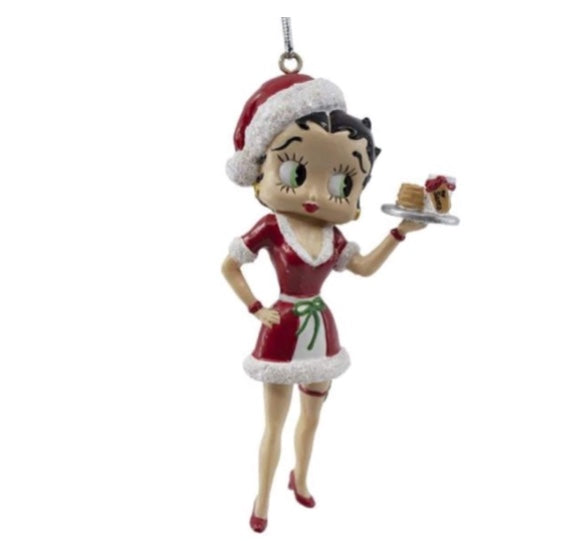 Ornament Betty Boop Santa Betty with Milk and Cookies - Boulevard Souvenirs