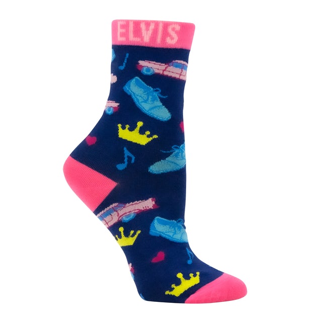 Socks Elvis Icon Blue/Pink