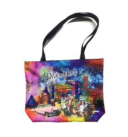 Tote Bag Memphis Skyline Collage Colorful