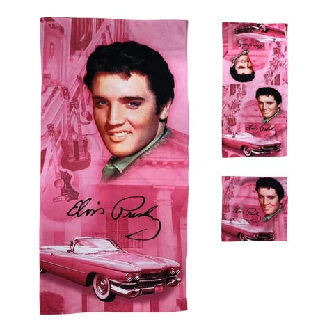 Bath Towel Set Elvis Pink  - Set 3/PC - Set