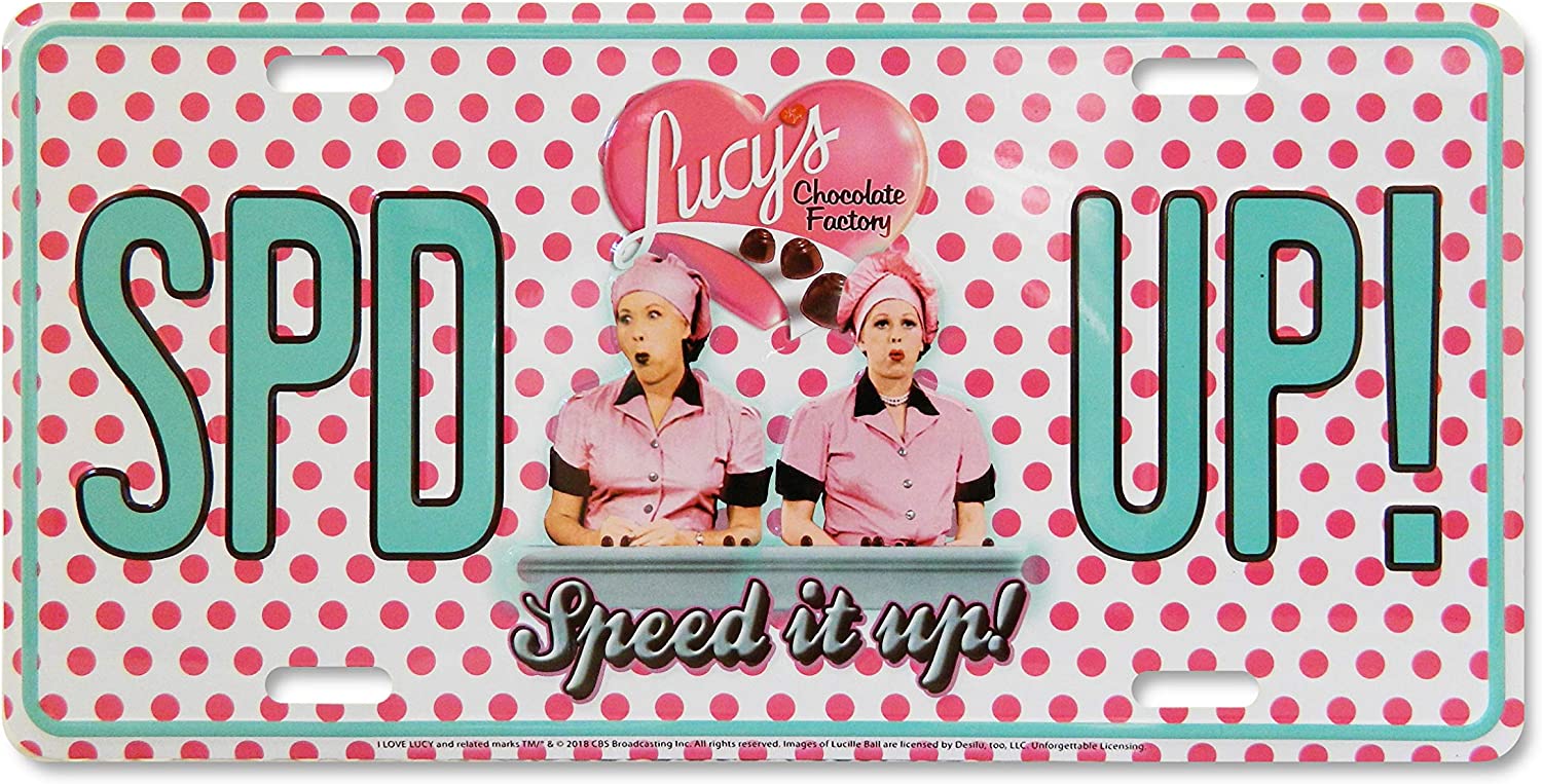 License Plate I Love Lucy Chocolate Factory - Speed Up Polka