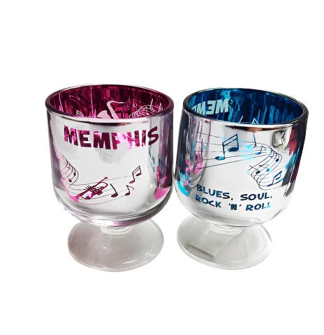 SHOT GLASS Memphis Foil Pink or Blue - Boulevard Souvenirs