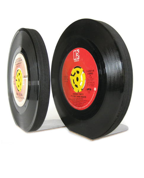 Bookends Record Vintage Recycled 45RPM Vinyl