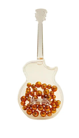 Snowglobe Memphis Guitar w/ Beads - Boulevard Souvenirs