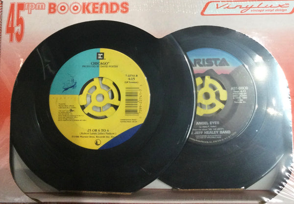 Bookends Record Vintage Recycled 45RPM Vinyl