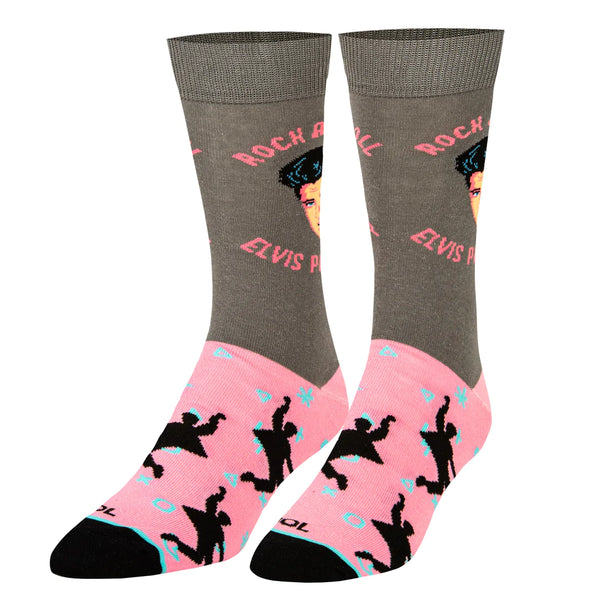Socks Elvis Rock N Roll Pink and Gray - Boulevard Souvenirs