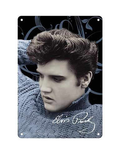 Tin Sign Elvis Blue Sweater