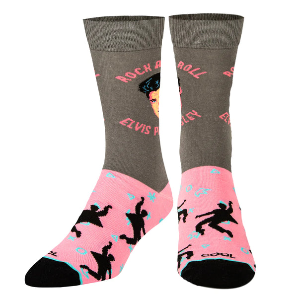 Socks Elvis Rock N Roll Pink and Gray - Boulevard Souvenirs