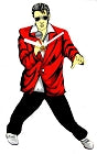 Clock Elvis Red Jacket