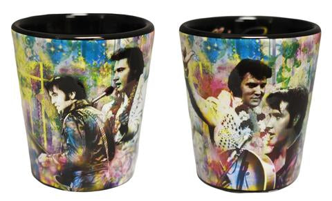 Shot Glass Elvis Colorful Collage