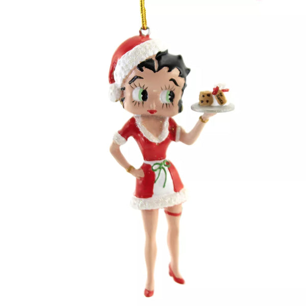 Ornament Betty Boop Santa Betty with Milk and Cookies - Boulevard Souvenirs