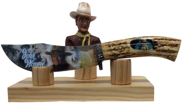 Knife John Wayne  With Wood Display Stand