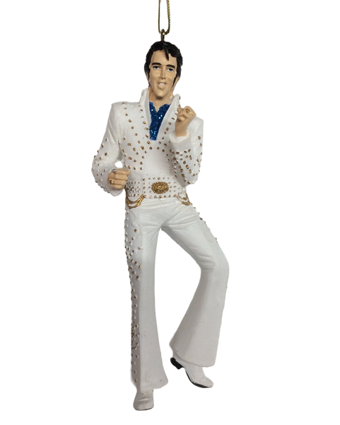 Ornament Elvis White Jumpsuit Glitter Mint Shirt - Boulevard Souvenirs
