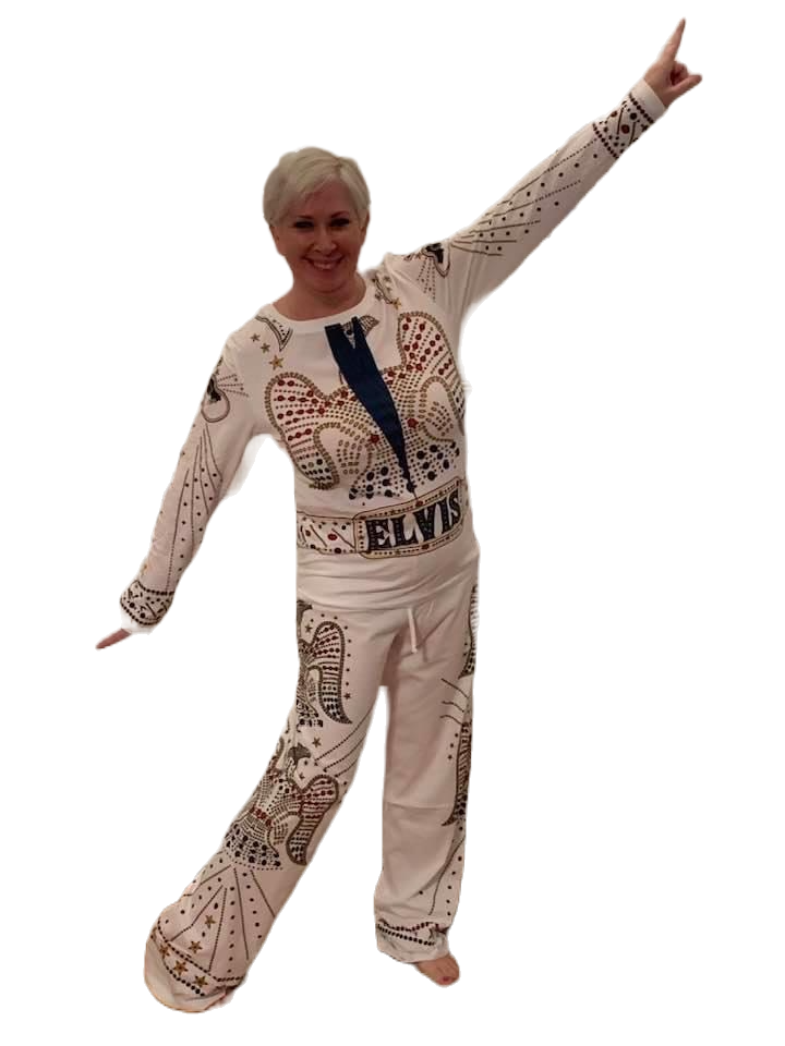 Pajama pant Set Elvis White Jumpsuit ALL SIZES BACK IN STOCK
