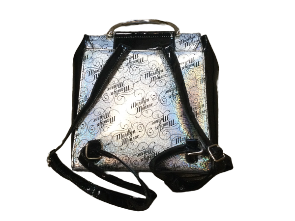 Purse/Backpack Marilyn Monroe Silver with Signature repeat