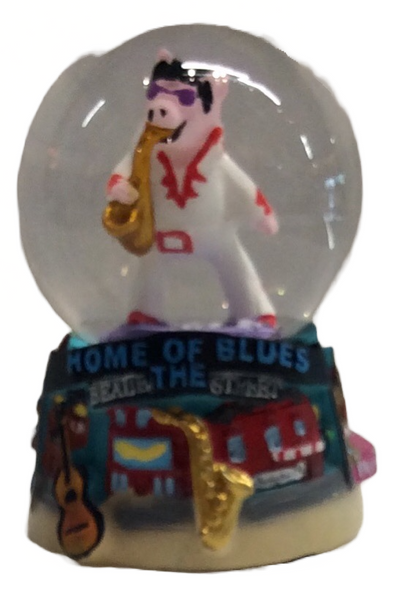 Snowglobe Memphis Pig Playing Sax - Boulevard Souvenirs