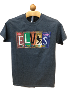 T-Shirt Elvis Vintage License Plate Heather Grey