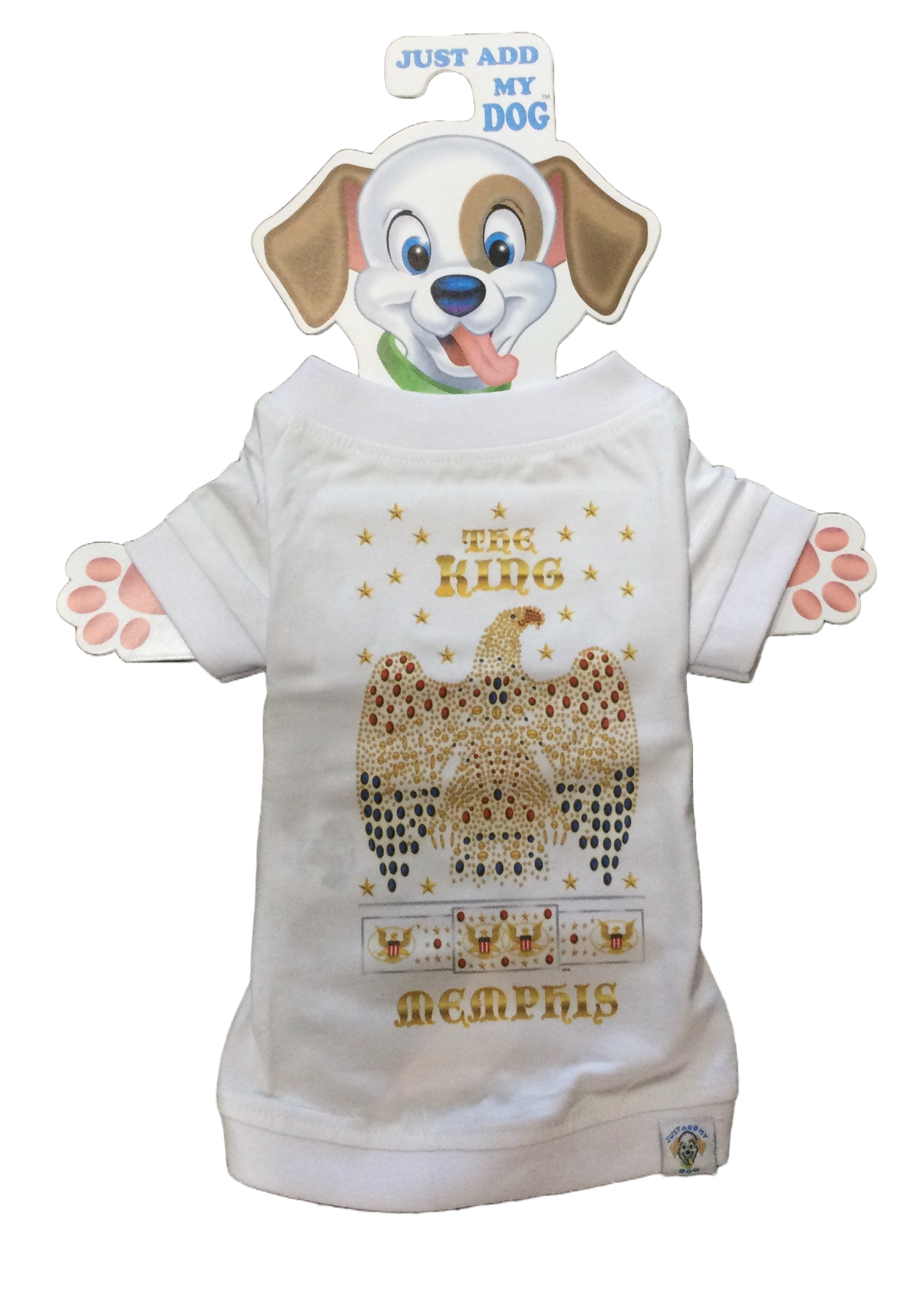 T-Shirt Elvis White Jumpsuit Dog Memphis