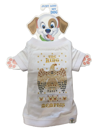 DOG T-Shirt Elvis White Jumpsuit Dog Memphis