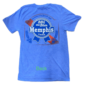 T-Shirt Memphis Retro Beer Logo Ribbon