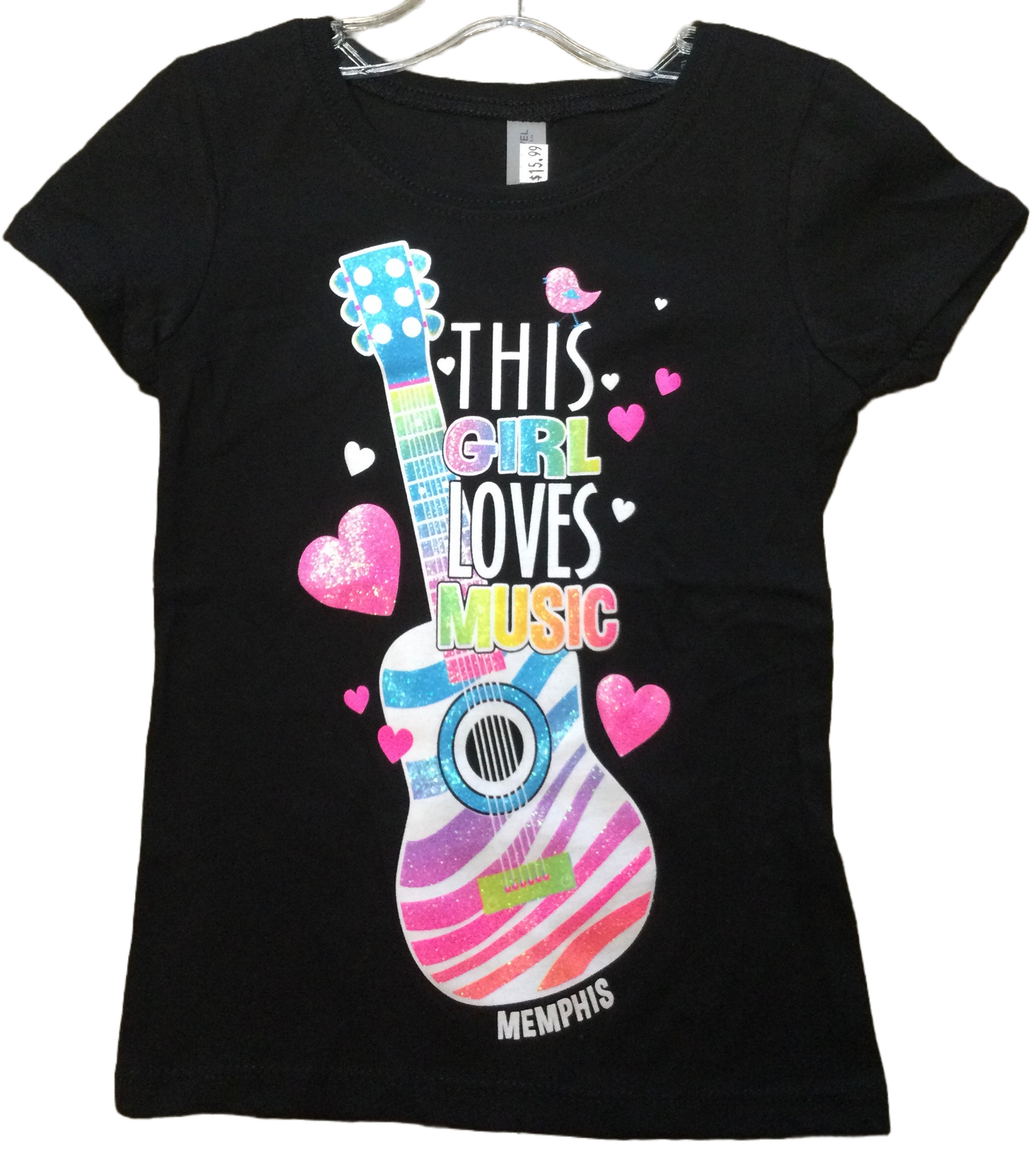 T-Shirt Memphis This Girl loves Music W/ Colored Zebra Print
