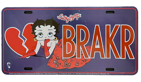 Betty Boop Heart Breaker License Plate (BRAKR)