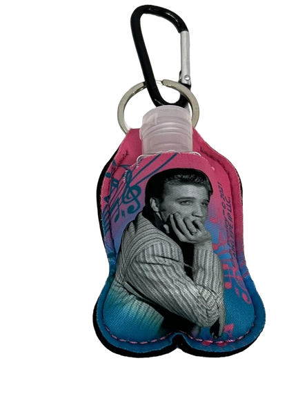 KEY CHAIN Hand Sanitizer Cover Elvis with plastic bottle