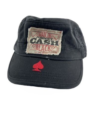 CAP Johnny Cash man in black red spade engineers cap black one size elastic back