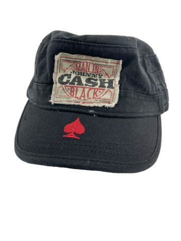 CAP Johnny Cash man in black red spade engineers cap black one size elastic back