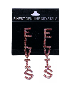 Earrings Elvis Pink Large Letters